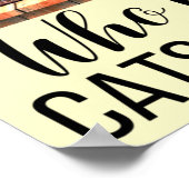 猫や本が好きな女の子 ポスター (角)