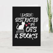 猫や本にすぐに気が散る カード (正面)
