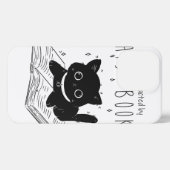 猫や本に気を取られおもしろいやすい – Cat _ iPhoneケース (裏面横)