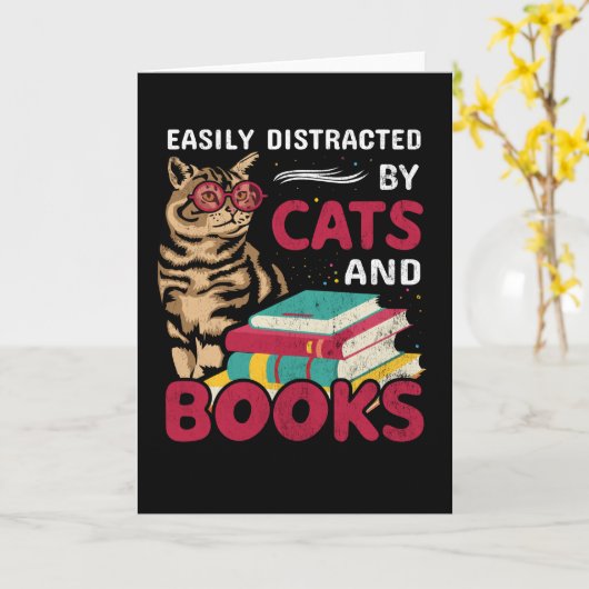 猫や本に気を取られやすい カード (黄色い花)