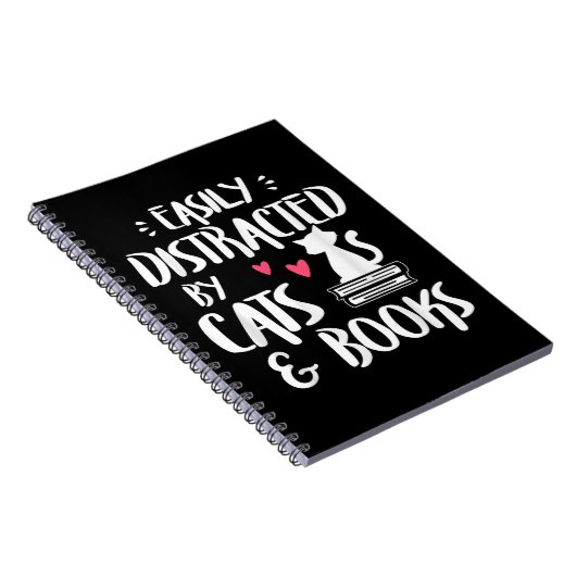 猫や本に気を取られる – Cat & Book L ノートブック (右側)