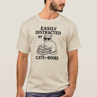 猫や本のTシャツに気を使いやすい Tシャツ