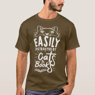 猫や本のTシャツに気を使いやすい Tシャツ