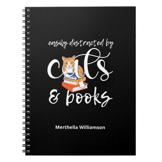 猫や本カスタムに気を取られやすい ノートブック (正面)