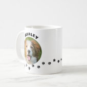 猫や犬のためのペット写真と足跡のトレイル コーヒーマグカップ (正面左)