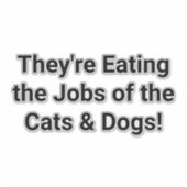 猫や犬の仕事を食べてる Hankamer Artjunkhaus シール (正面)