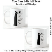 猫や猫との暮らし054モダン引用文 コーヒーマグカップ