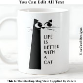 猫や猫との暮らし054モダン引用文 コーヒーマグカップ