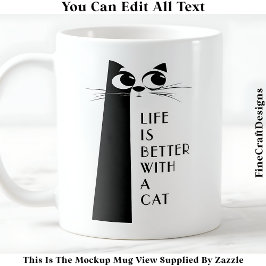 猫や猫との暮らし054モダン引用文 コーヒーマグカップ