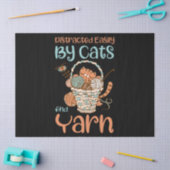 猫や糸編み物糸に容易に気を散らす 薄葉紙 (クラフト)