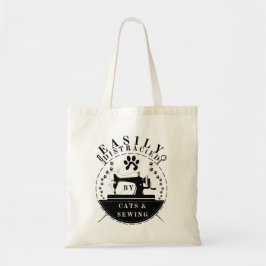 猫や裁縫に気を取られる トートバッグ