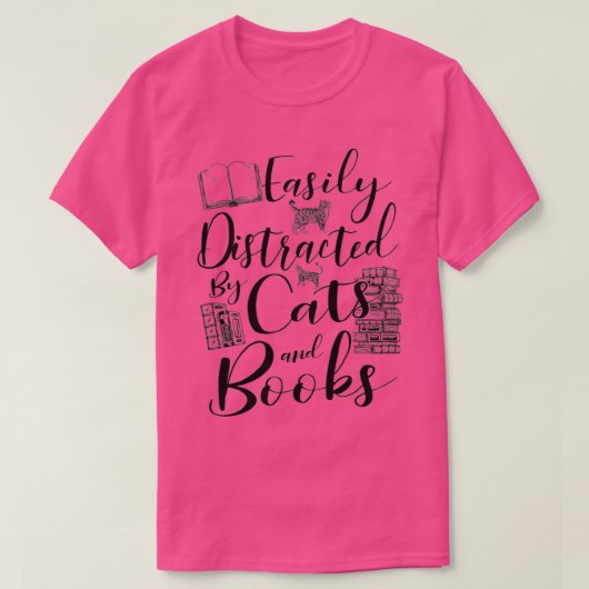 猫や読書愛好家に気を取られやすいG Tシャツ (デザイン正面)