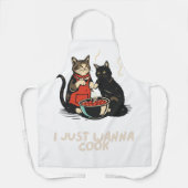 猫や調理師好きの料理が欲しい エプロン (正面)
