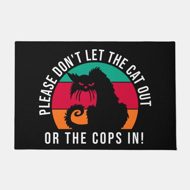 猫や警官を出さないでおもしろいね ドアマット (正面)