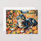 猫よくはしゃぐの紅葉 ポストカード (正面/裏面)