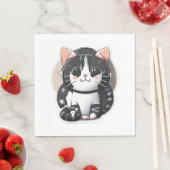 猫よくはしゃぐデザイン1 スタンダードランチョンナプキン (インサイチュ)