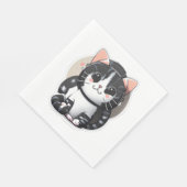 猫よくはしゃぐデザイン1 スタンダードランチョンナプキン (角)