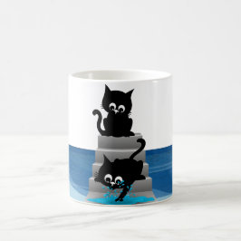猫よくはしゃぐ二匹 コーヒーマグカップ