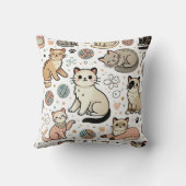 猫よくはしゃぐ模様化粧枕 クッション (裏面)