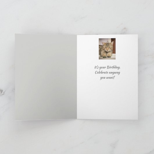 猫よさそうな孫娘誕生日おもしろい動物 カード (内部)