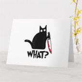 猫よ、なんて面白い黒猫なの カード (黄色い花)