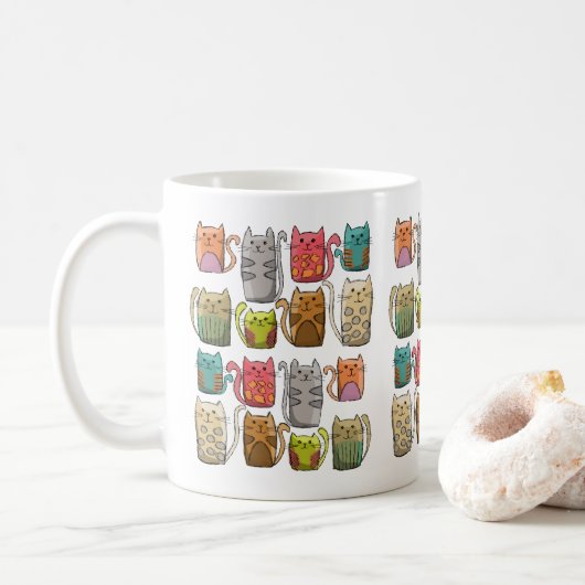 猫よ! コーヒーマグカップ (ドーナツ)