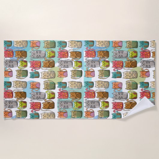 猫よ！ ビーチタオル (正面)