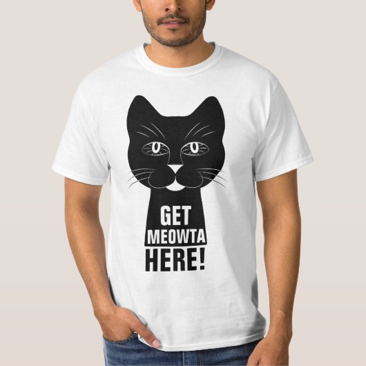 猫をおもしろい飼う Tシャツ (正面)
