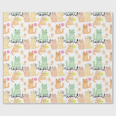 猫をお洒落テーマにしたラッピング紙- ラッピングペーパー (フラット)