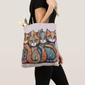 猫をなだめる3 トートバッグ (クローズアップ)