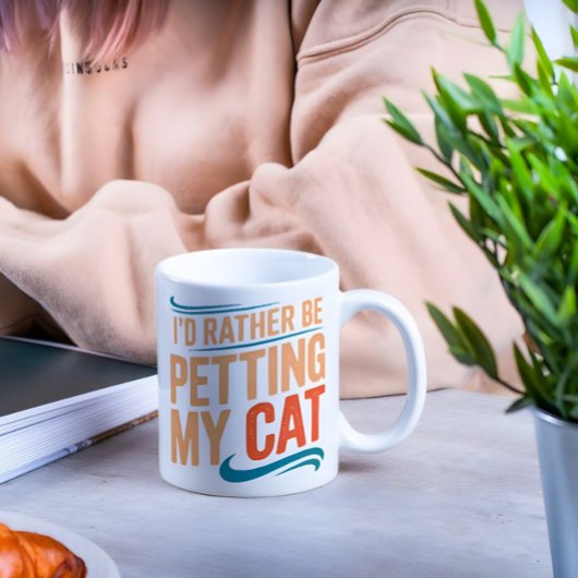 猫をなでたい ヴィンテージ マグカップ