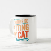 猫をなでたい ヴィンテージ マグカップ (正面左)