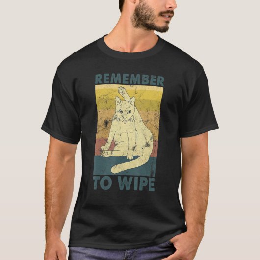 猫をなめて拭いたことを覚えている Tシャツ (正面)