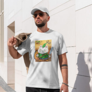 猫をスクーターで描く Tシャツ