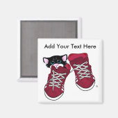 猫をスニーカーする マグネット (正面/裏面)