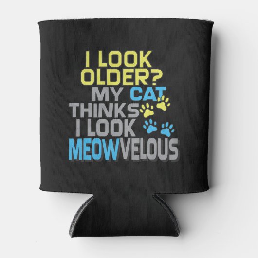 猫をテーマにしたおもしろい誕生日ギャグギフトクーラーボックス 缶クーラー (正面)