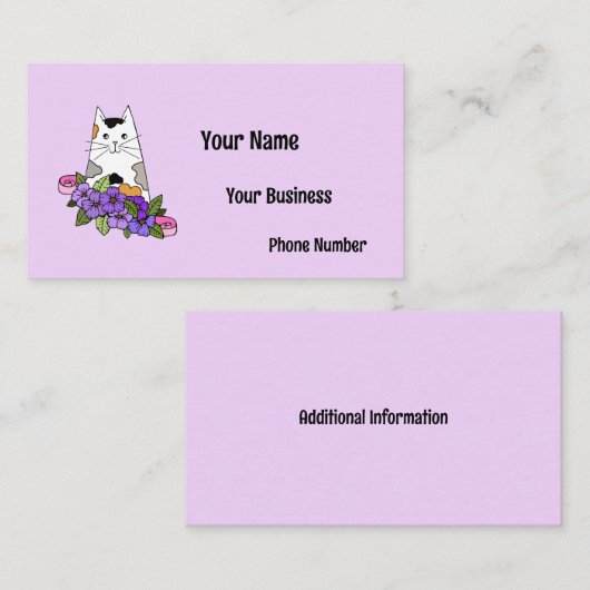猫をテーマにしたかわいい 名刺 (正面/裏面)