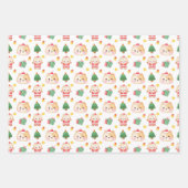 猫をテーマにしたクリスマスホリデー ラッピングペーパーシート (正面2)