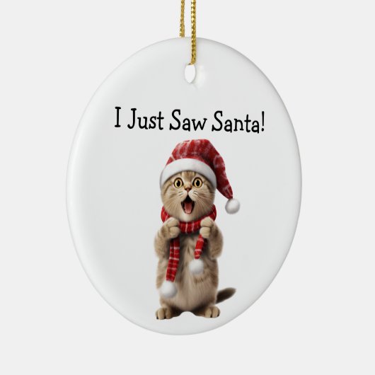 猫をテーマにしたクリスマス応援猫オーナメント セラミックオーナメント (右)