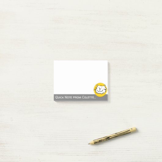 猫をテーマにしたデザインと猫の漫画顔 ポストイット (デスク上)