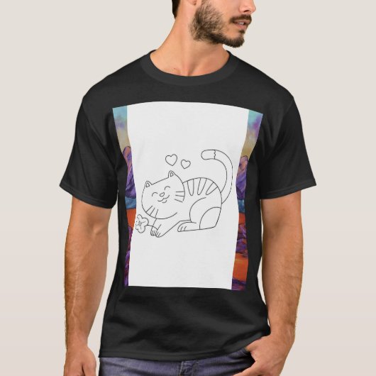猫をテーマにしたプリントTシャツ Tシャツ (正面)