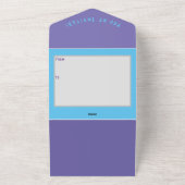 猫をテーマにした誕生日パーティー全て一つの招待状 オールインワン招待状 (外側)