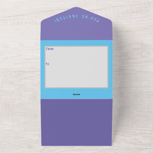 猫をテーマにした誕生日パーティー全て一つの招待状 オールインワン招待状 (外側)