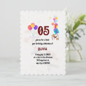 猫をテーマにした誕生日パーティー 招待状 (スタンド正面)