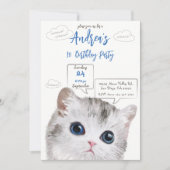 猫をテーマにした誕生日招待状- Kid's誕生日 招待状 (正面)