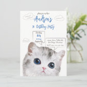 猫をテーマにした誕生日招待状- Kid's誕生日 招待状 (スタンド正面)