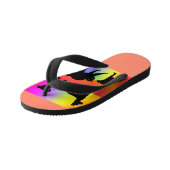 猫をパーソナライズする犬の子がフロップをフリップ キッズビーチサンダル (アングル)