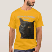 猫をパ得ン考え引用文におもしろいした Tシャツ (正面)