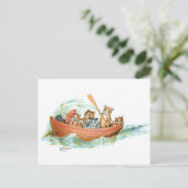 猫をボートに乗せる ポストカード (スタンド正面)