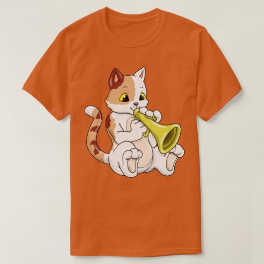 猫をミュージシャンとして Tシャツ (デザイン正面)